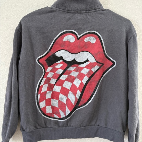The Rolling Stones Charcoal Half-Zip Pullover - Picture 2 of 4